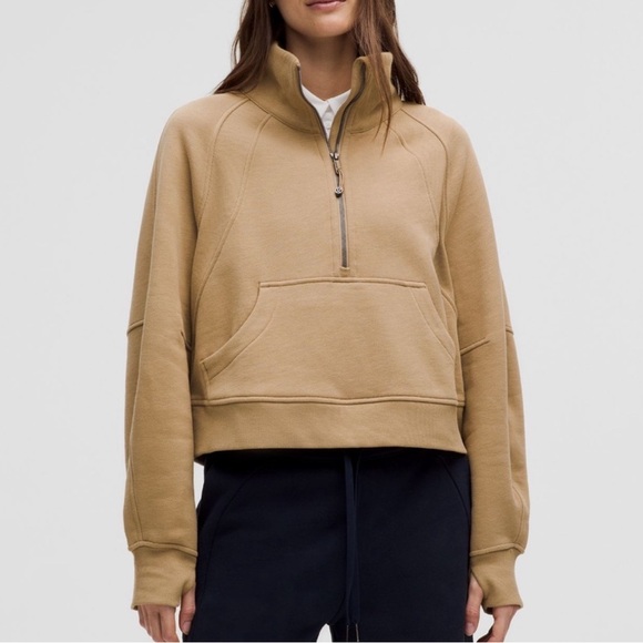 Lululemon Scuba Oversized Funnel-Neck Half Zip tan xs/s perfect condition! - Picture 1 of 6